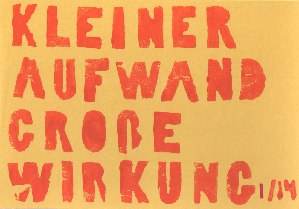 Steffi_Parlow_LITTLE EFFORT BIG IMPACT, 2016, invitation card no. 1 (edition), 3 of 16